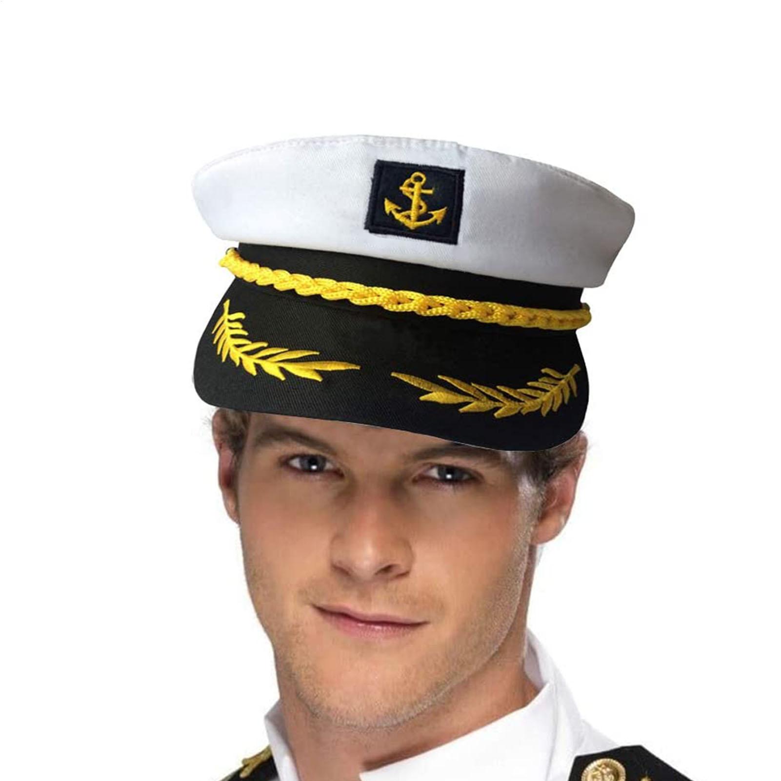 Snapback Hat Flat - 1pc Adult Yacht-Sailor Captain Hat Adjustable